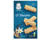嘉宝手指小饼干辅食Gerber Lil' Biscuits Vanilla Wheat - 4.44