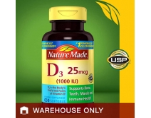 维生素D3Nature Made Vitamin D3 25 mcg., 650 Softgels