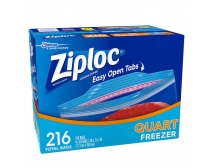 Ziploc Double Zipper Quart Freezer Bags, 216-count