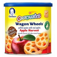 嘉宝饼干泡芙辅食Gerber Wagon Wheels, Apple Harvest, -1.48o