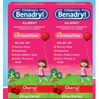 儿童感冒药Children's Benadryl Allergy Liquid, 16 Ounces