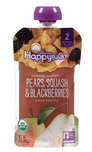 禧贝贝果泥二段Happy Baby Clearly Crafted Pears, Squash