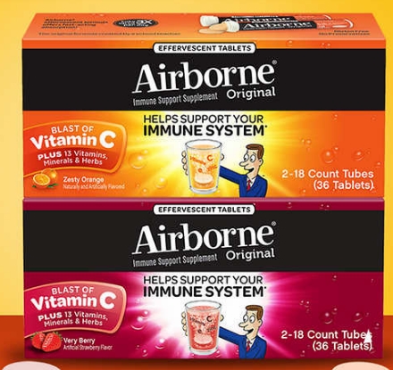 维生素C Airborne Immune Support, 36 Effervescent Tabl