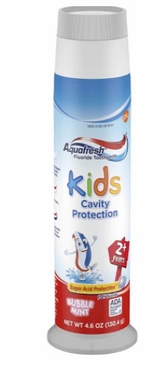 儿童牙膏Kids' Aquafresh Bubble Mint Pump Toothpaste -