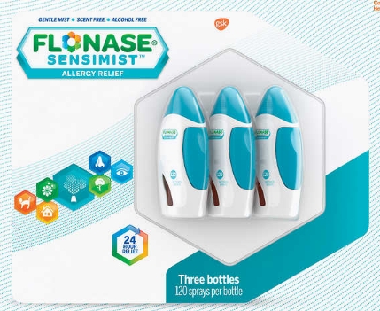 儿童鼻炎喷雾Flonase Sensimist Allergy Relief, 3 Bottles