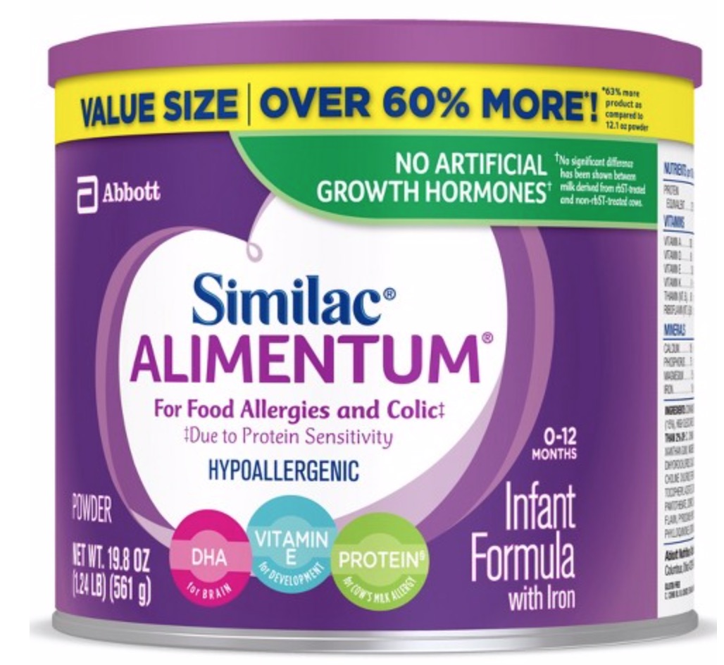 雅培一段紫色罐装防过敏奶粉Similac Alimentum Infant Formula Powd